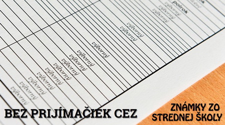 Bez prijimaciek za vysvedcenie